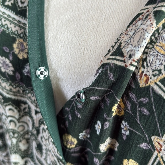 Lulus Field of Flowers Green Multi Print Long Sleeve Maxi Dress Size M - Picture 10 of 16